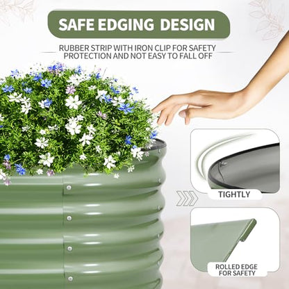 Galvanized Raised Garden Bed - 2 Pcs 6x2x1.4FT Planter Box, Green - color: Green, size: 6x2x1.4ft
