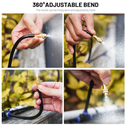 Thiswing 360° Adjustable Drip Irrigation System with 13 Nozzles - size: 40FT