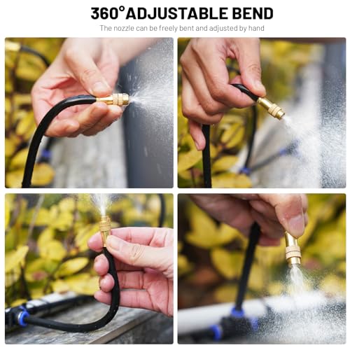 Thiswing 360° Adjustable Drip Irrigation System with 10 Nozzles - size: 30FT