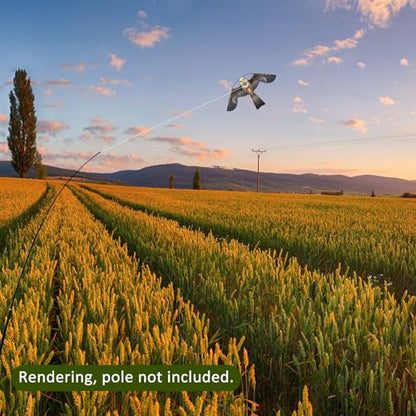 eyijklzo Bird Scarer Hawk Flying Kite Without 13ft Pole-Only Grey Kite - style: Grey-Only kite