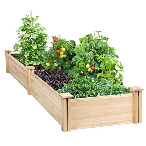 Yaheetech Raised Garden Bed Wooden Planter Box for Vegetables/Flowers, Wood - color: Natural Wood, size: 8ft x 2ft