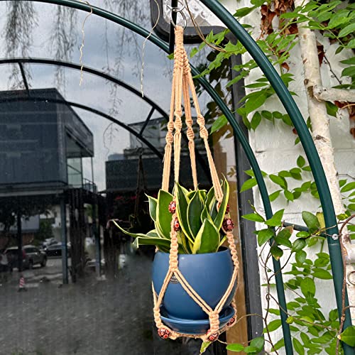 RIFNY Macrame Plant Hanger Indoor, Hanging Plant Holder, Brown, 3 PCS - color: Brown, size: 35 Inch 3pcs