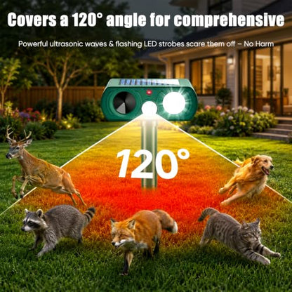 2026 Upgraded Ultrasonic Solar Animal Repellent Outdoor-4 Pack