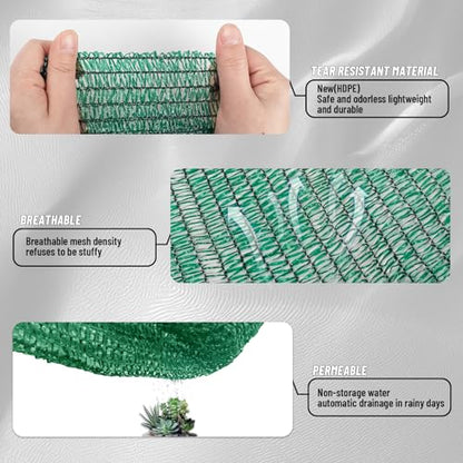 Cool Area Sun Shade Cloth with Grommets for Garden, 55% 8x10ft, Dark Green - color: 55% Shade-Dark Green, size: 8FTx10FT
