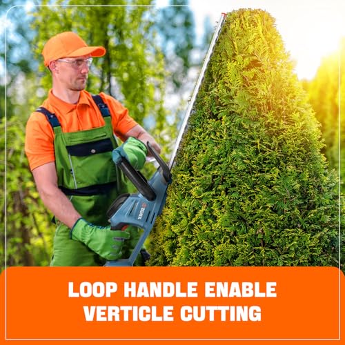 SENIX HTX2-M-0 X2 20 Volt Max* 18-Inch Battery Powered Cordless Hedge Trimmer with Brushless Motor, Double-Sided Dual Action Blades, 3/4" Cutting Capacity, Tool Only, Battery Not Included - size: 18 Inch, style: 20 Volt-Tool Only