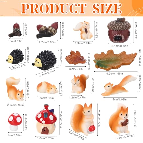 20Pcs Mini Resin Squirrel Figurines Miniature Squirrel Figures