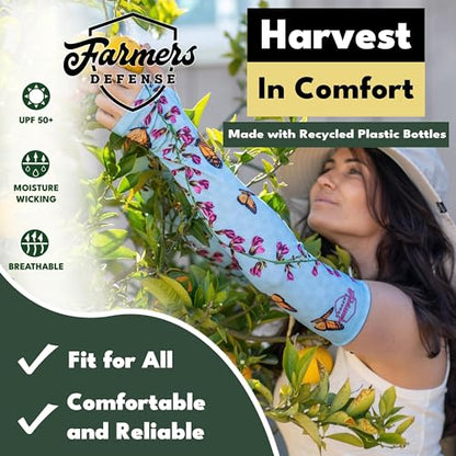 FARMER'S DEFENSE Gardening Arm Sleeves|UV Cooling Protective Sleeve Women & Men|Anti-Scratch Cover Sun UPF Outdoor Protection - Green Camo - XS - color: Green Camo, size: X-Small