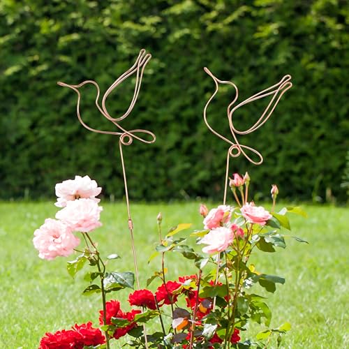 Hummingbird Decorative Garden Stakes Set of 2,Hummingbirds Metal Wire Decor