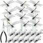 NiHome 12 Pack 3D Dragonfly Clips, Fake Garden Decor, Waterproof PVC, Black - color: Black