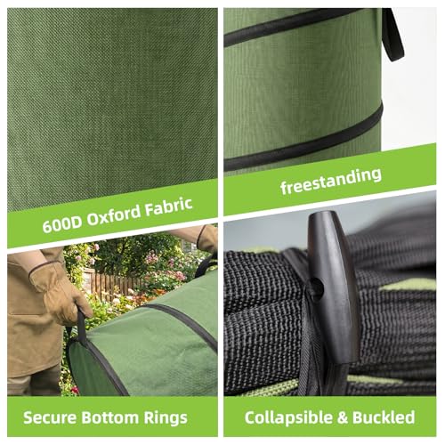 Collapsible Camping Trash Can 27 Gallon, Pop Up Outdoor Recycle Bin - size: 27 Gallons-No Lid