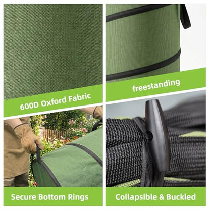 Collapsible Camping Trash Can 27 Gallon, Pop Up Outdoor Recycle Bin - size: 27 Gallons-No Lid