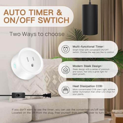 STERREN Hanging Grow Lights,Plug in Pendant Light for Indoor Plants - color: Black