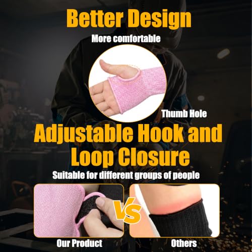 18-Inch Cut Resistant Arm Sleeves Guard Farmer Gardening Defense,Pink - color: Pink