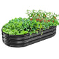 TBMLC Oval Black Galvanized Planter Box, Metal Raised Garden Bed 5X2.7X1 FT - color: Black, size: 5X2.7X1 FT