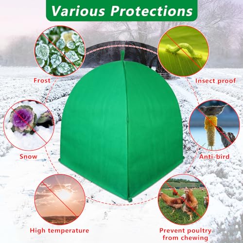 2 Pack Winter Plant Covers for Freeze Protection, 35×35×39 Inch Shrub Tent - size: 35 x 35 x 39 Inches