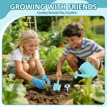 Cossy 13 PCS Kids Gardening Set,Garden Tool Kit for Kids and Toddlers - color: Blue