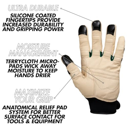 Bionic ReliefGrip Premium Leather Gardening Gloves - size: Medium, style: Men