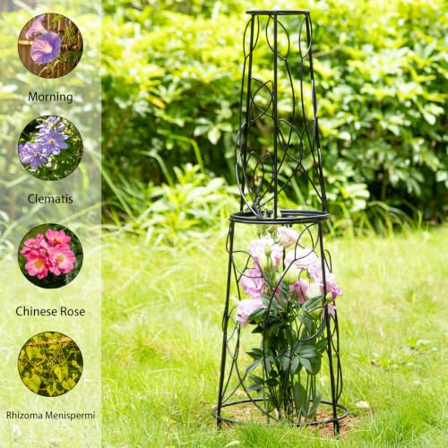 33.3"Metal Garden Obelisk Trellis,Obelisk for Potted Climbing Vines