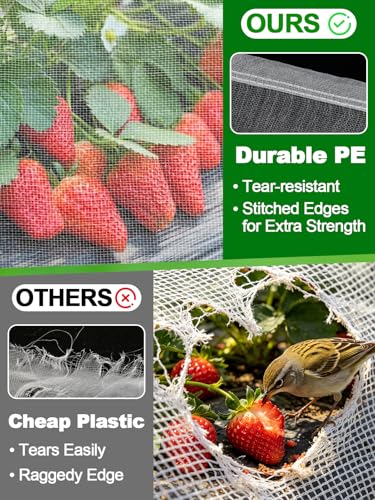 Alphatool 8x25ft Large Garden Netting, Ultra Fine Mesh Plant Covers - size: 8 x 25ft