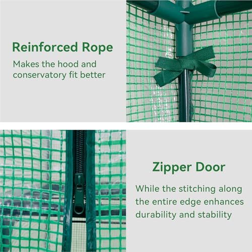 Walk in Greenhouse PE Cover Replacement, (Green) - color: Green