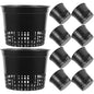 DOITOOL 5 Inch Hydroponic Mesh Basket, 10pack Hydroponic Net Pots, Slotted Mesh Net Cups, Self Watering Baskets Pots for Aquaponics Orchids Indoor Outdoor Growing Plants (Black)