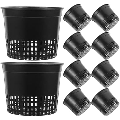 UPKOCH Hydroponic Net Pots, Black Plastic Growing Cups, 10 Pack
