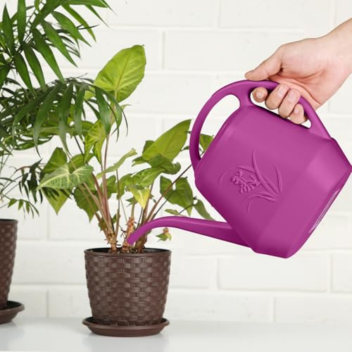 Hand Watering Can - for Home Plant Garden - 1 Gallon - Rose Red - color: Rose Red
