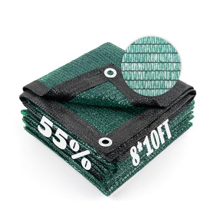 Cool Area Sun Shade Cloth with Grommets for Garden, 55% 8x10ft, Dark Green - color: 55% Shade-Dark Green, size: 8FTx10FT
