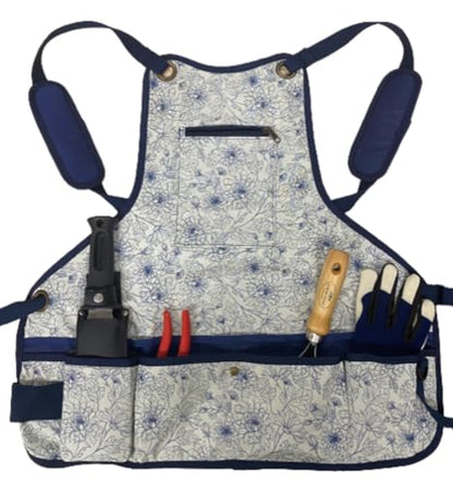 Garden Works Ironwood Tools Garden Apron, 9.65-inch Height, Floral Pattern, Garden Tool, Home, 1 count (pack of 1)