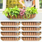 LaLaGreen Large Wall Planter (36 in, 8 Pack) Black Coco Liner Window Box - size: 36" x 8