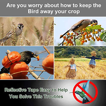 4 Pack Bird Reflective Scare Tapes, 1048ft Dual-Sided Pigeon Scare Tapes