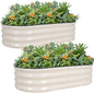 G GOOD GAIN 2Pcs Raised Garden Beds Galvanized, Planter Boxes Kit, White - color: White, size: 4×2×1ft (2 Pack)