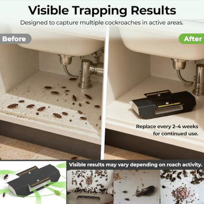 Cockroach Traps Indoor – Non-Toxic Odorless Roach Glue Traps, Heavy-Duty Sticky Traps for Home, Kitchen, Cabinets & Bathroom, 30 Pack - size: 30 Pack