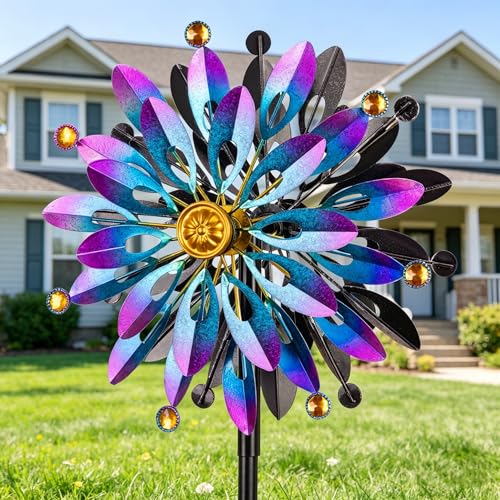 64" Wind Spinners Outdoor, Kinetic Metal Garden Spinners Clearance