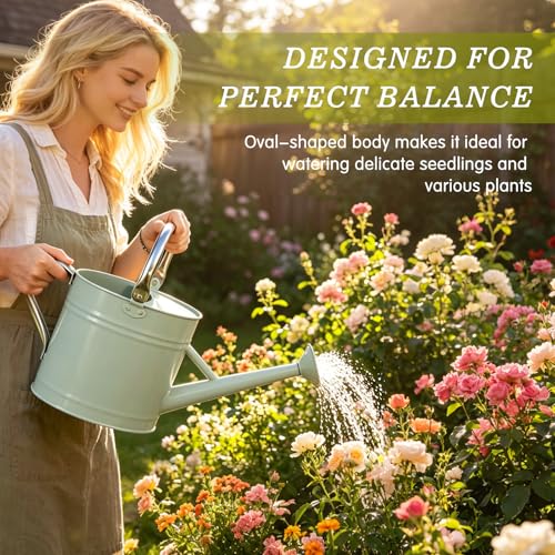 1 Gallon Watering Can for Outdoor&Indoor Plants，Cream Green - color: Cream Green