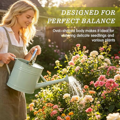 1 Gallon Watering Can for Outdoor&Indoor Plants，Cream Green - color: Cream Green