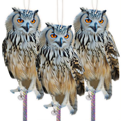 3Pcs Flat Fake Owl to Keep Pigeons Away from Balcony - color: Grey 3pcs