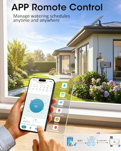 Solar WiFi Water Timer, Smart Solar Hose Timer for Garden, 365-Day Power - size: 1 Zone-Solar