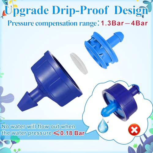 Upgrade Leak-Proof 200Pcs 0.5 GPH Pressure Compensating Drippers - color: 200 PCS 0.5GPH