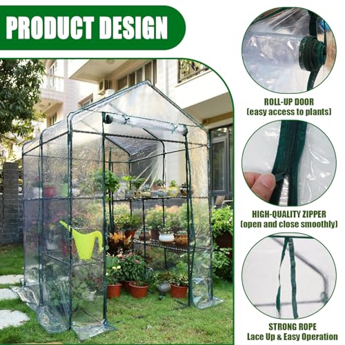 Walk-in Greenhouse Replacement Cover 56×56×76inch (Frame Not Included) - color: Transparent-56" x 56" x 76"(PVC)