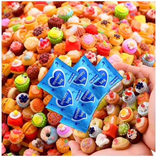 Mini Glow In The Dark Animal Resin Models, Resin Animals Mystery Bags, Individually Wrapped Blind Bags Tiny Animal Figurines, Collectible Mini Animals For Fairy Garden, DIY Crafts (50, Cake) - color: Cake