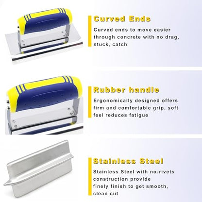 Stainless Steel Concrete Finishing Tools Set Trowel, Edger & Groover