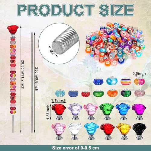Tigeen 236 Pcs Garden Stake DIY Fairy Wand Plant Stake, Rose Flower - style: Rose Flower