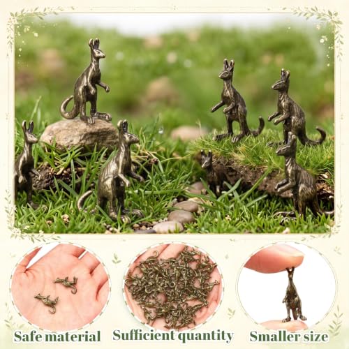 Civaner 50 Pcs Mini Brass Kangaroo, Small Kangaroo Statues, Mini Animals - style: Kangaroo