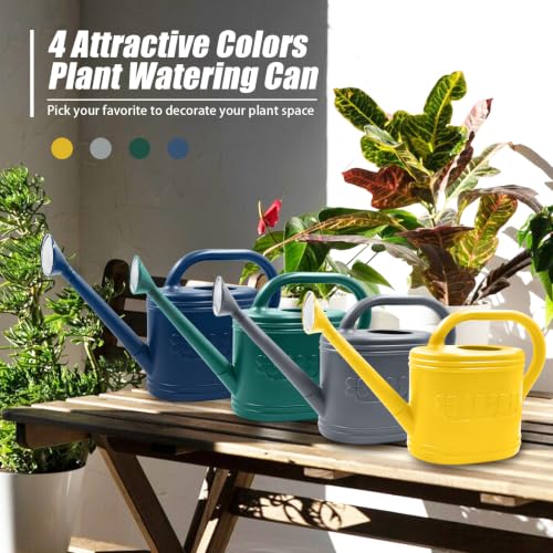 1 Gallon Watering Can, Plant Watering Can with Stainless Steel Shower Head - color: Yellow, size: 1 Gallon
