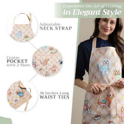 Maison d' Hermine Aprons for women with Pocket 100% Cotton (27.50"x31.50") - color: 129 - Let’s Play