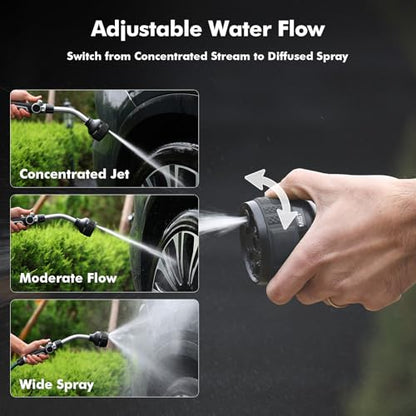RESTMO 2-in-1 Watering Wand, Heavy Duty Metal Garden Hose Wand for Outdoor