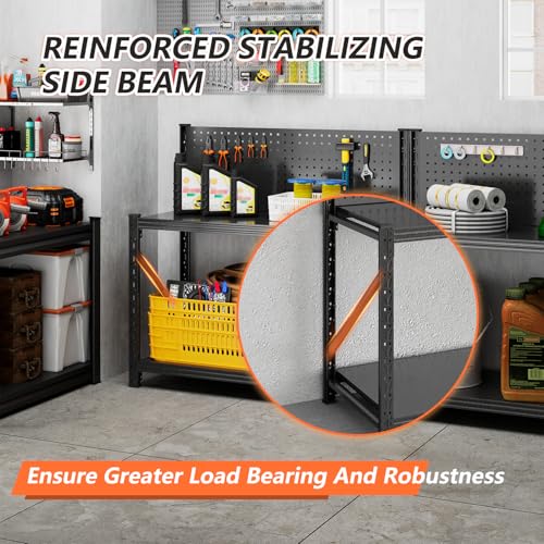 Widened Metal Workbench, 47.2" Extra-Wide Top & Pegboard, 1 Pack - size: 47.2"H x 47.2"W x 18.9"D