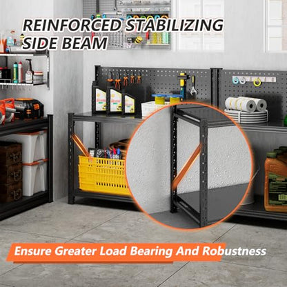 Widened Metal Workbench, 47.2" Extra-Wide Top & Pegboard, 1 Pack - size: 47.2"H x 47.2"W x 18.9"D