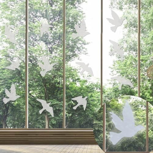 UV Reflective Anti Collision Window Bird Stickers Decals Glass Door Protect and Save Bird Strikes (Transparent, Reusable) - color: Transparent Uv Reflective